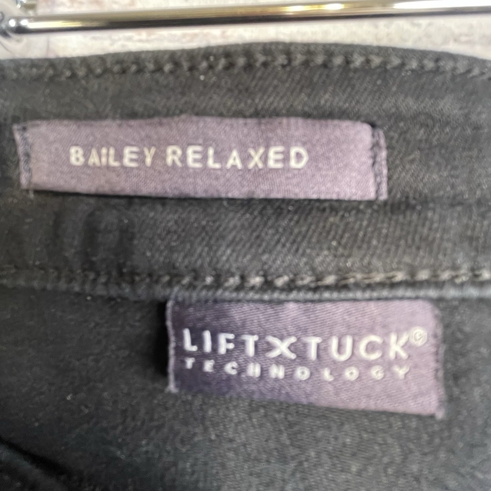 NYDJ Bailey Relaxed Jeans 14 Stretch Black Straight Leg Lift Tuck Ankle Jeans - Picture 8 of 16